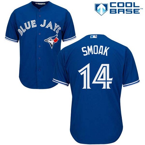 Personalized Blue Jays #14 Justin Smoak Blue New Cool Base Stitched Baseball Jersey