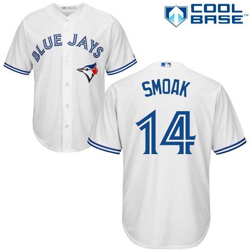 Personalized Blue Jays #14 Justin Smoak White New Cool Base Stitched Baseball Jersey