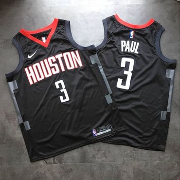 Personalized Rockets 3 Chris Paul Black Swingman Jersey