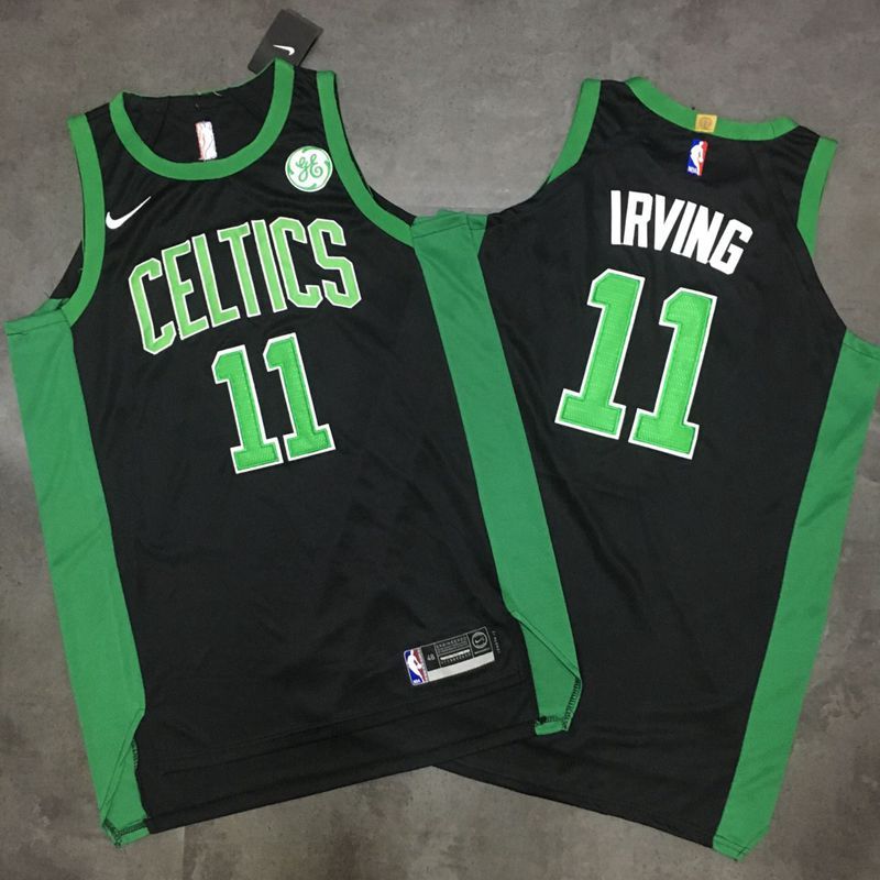 Personalized Celtics 11 Kyrie Irving Black Authentic Jersey