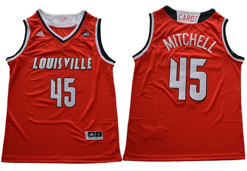 Personalized Cardinals #45 Donovan Mitchell Red Basketball Stitched NCAA Jersey