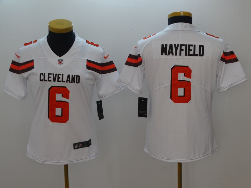 Personalized Women Browns 6 Baker Mayfield White Women New Untouchable Player Limited Jersey