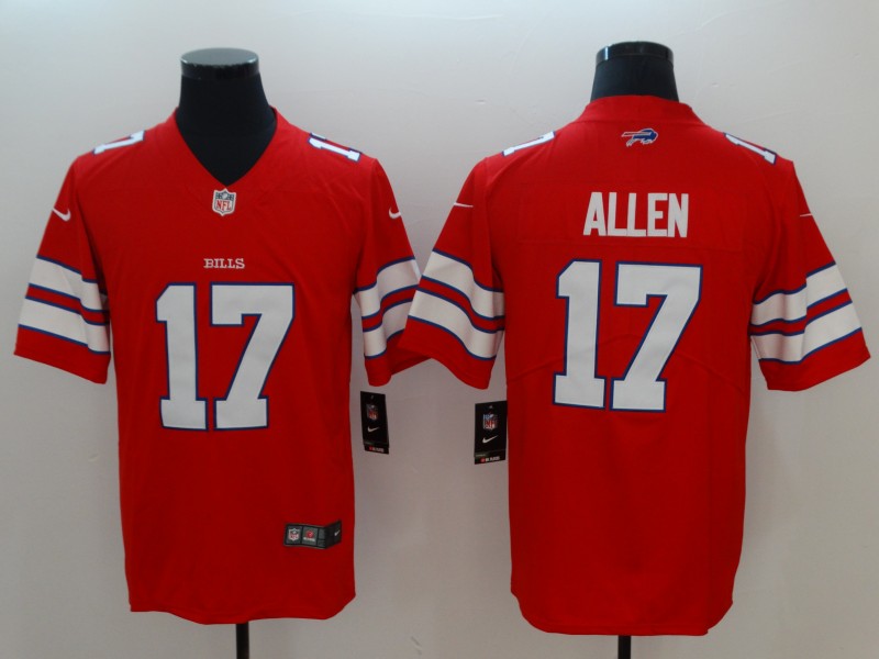 Personalized Bills 17 Josh Allen Red Color Rush Limited Jersey