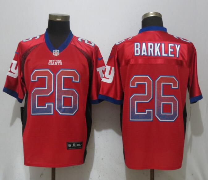 Personalized Giants 26 Saquon Barkley Red Drift Fashion Elite Jersey