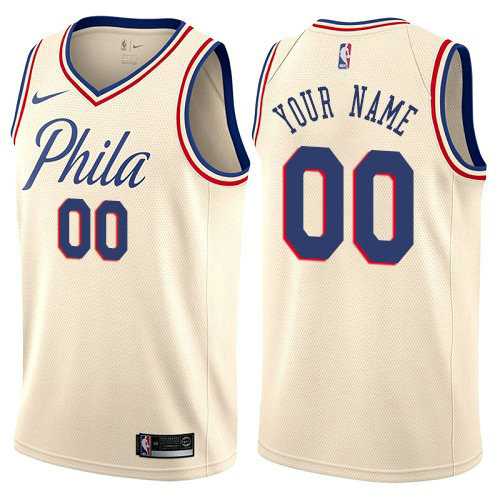 Personalized Philadelphia 76ers Creamized City Edition Authentic NBA Jersey