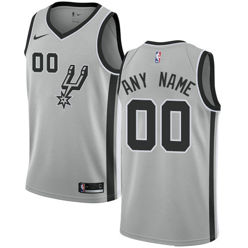 Personalized Men’s San Antonio Spursized Swingman Silver Alternate NBA Statement Edition Jersey