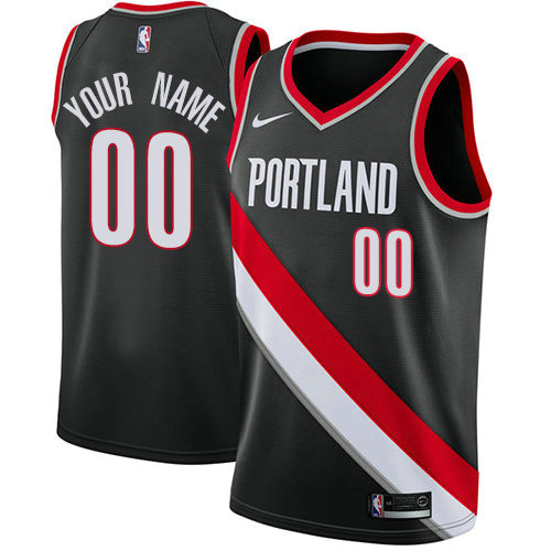 Personalized Men’s Portland Trail Blazersized Swingman Black Road NBA Icon Edition Jersey