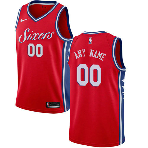 Personalized Men’s Philadelphia 76ersized Swingman Red Alternate NBA Statement Edition Jersey