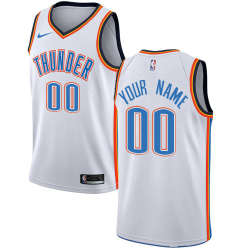 Personalized Men’s Oklahoma City Thunderized Swingman White Home NBA Association Edition Jersey