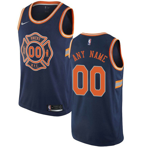 Personalized Men’s New York Knicksized Swingman Navy Blue NBA City Edition Jersey