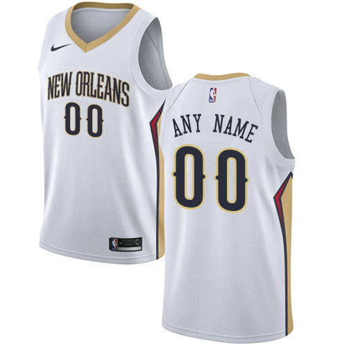 Personalized Men’s New Orleans Pelicansized Swingman White Home NBA Association Edition Jersey
