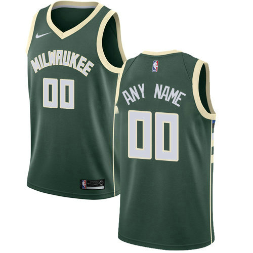 Personalized Men’s Milwaukee Bucksized Swingman Green Road NBA Icon Edition Jersey