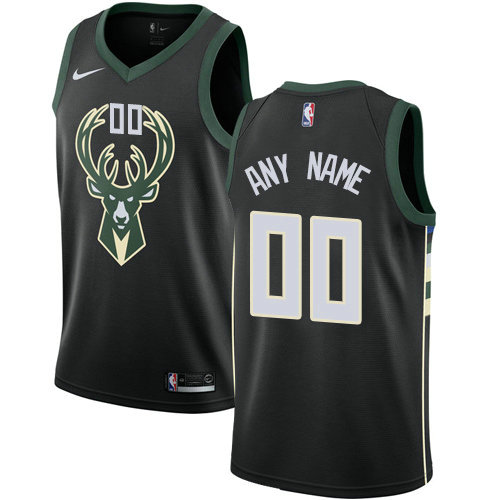 Personalized Men’s Milwaukee Bucksized Swingman Black Alternate NBA Statement Edition Jersey