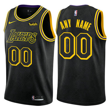 Personalized Men’s Los Angeles Lakersized Swingman Black NBA City Edition Jersey