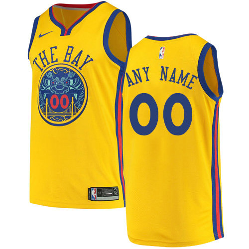 Personalized Men’s Golden State Warriorsized Authentic Gold NBA City Edition Jersey