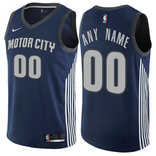 Personalized Men’s Detroit Pistonsized Authentic Navy Blue NBA City Edition Jersey