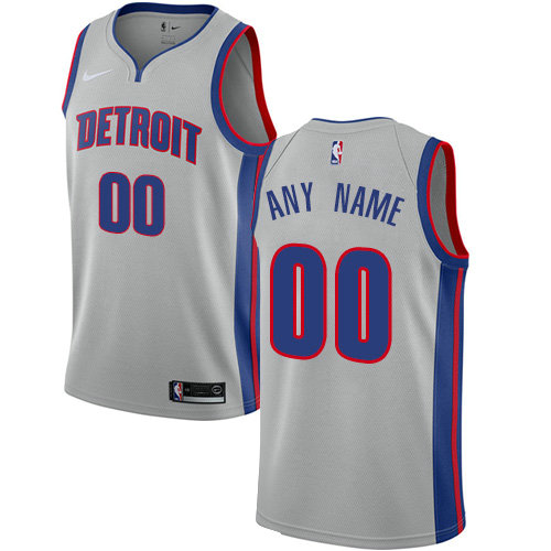 Personalized Men’s Detroit Pistonsized Authentic Silver NBA Statement Edition Jersey