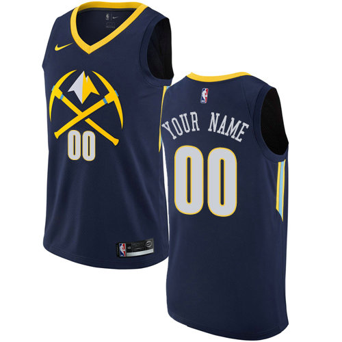 Personalized Men’s Denver Nuggetsized Swingman Navy Blue NBA City Edition Jersey
