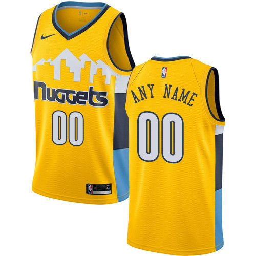 Personalized Men’s Denver Nuggetsized Authentic Gold Alternate NBA Statement Edition Jersey