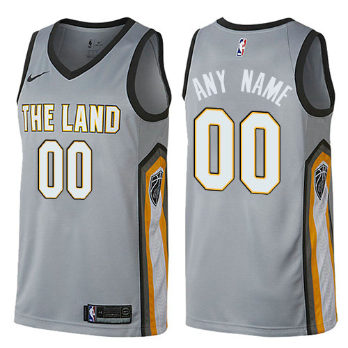Personalized Men’s Cleveland Cavaliersized Swingman Gray NBA City Edition Jersey