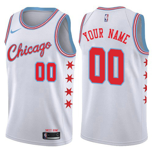 Personalized Men’s Chicago Bullsized Authentic White NBA City Edition Jersey