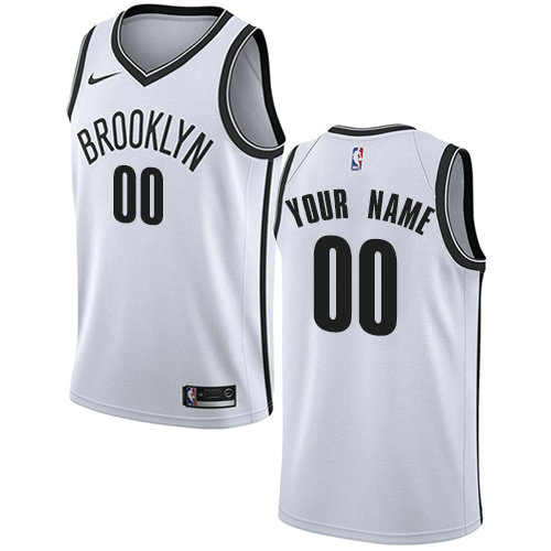 Personalized Men’s Brooklyn Netsized Authentic White NBA Association Edition Jersey