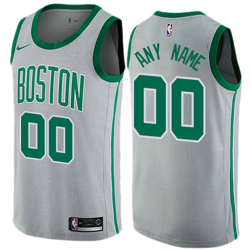 Personalized Men’s Boston Celticsized Swingman Gray NBA City Edition Jersey