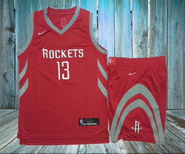 Personalized Rockets 13 James Harden Red Swingman Jersey(With Shorts)