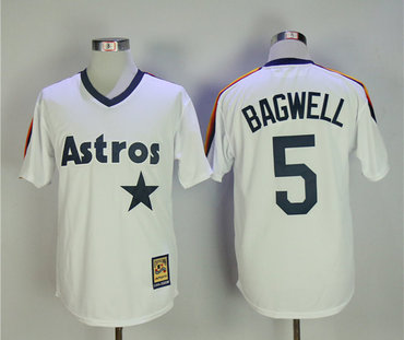 Personalized Astros 5 Jeff Bagwell White Cooperstown Collection Jersey