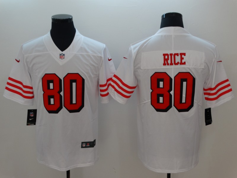 Personalized 49ers 80 Jerry Rice White Color Rush Untouchable Limited Jersey