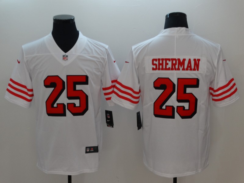 Personalized 49ers 25 Richard Sherman White Color Rush Untouchable Limited Jersey