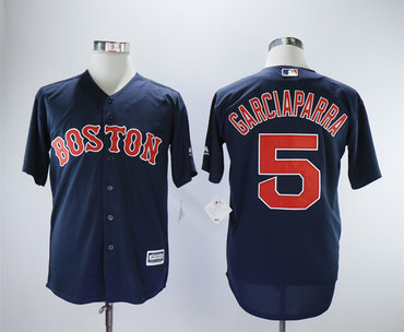 Personalized Red Sox 5 Nomar Garciaparra Navy Throwback Jersey
