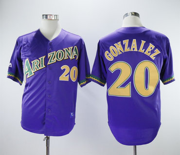 Personalized Diamondbacks 20 Luis Gonzalez Purple Cool Base Jersey
