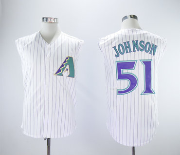 Personalized Diamondbacks 51 Randy Johnson White Turn Back The Clock Sleeveless Jersey