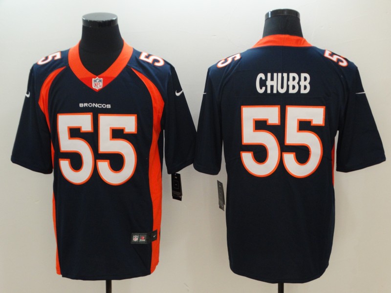 Personalized Broncos 55 Bradley Chubb Navy Untouchable Limited Jersey