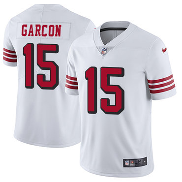 Personalized 49ers #15 Pierre Garcon White Rush Men’s Stitched NFL Untouchable Limited Jersey