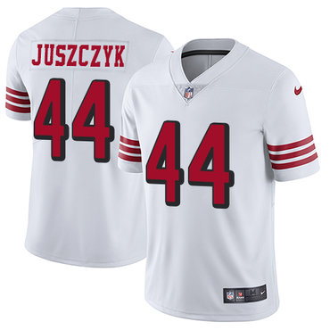 Personalized 49ers #44 Kyle Juszczyk White Rush Men’s Stitched NFL Untouchable Limited Jersey
