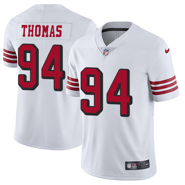 Personalized 49ers #94 Solomon Thomas White Rush Men’s Stitched NFL Untouchable Limited Jersey