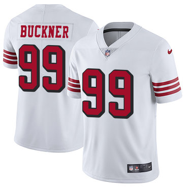 Personalized 49ers #99 DeForest Buckner White Rush Youth Stitched NFL Untouchable Limited Jersey