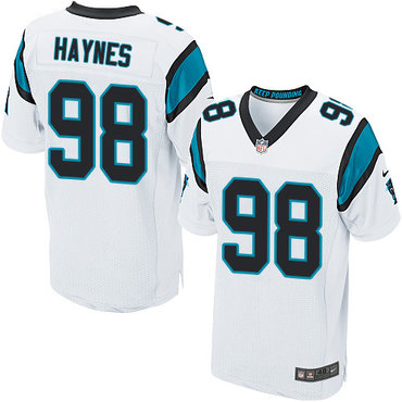 Personalized Panthers #98 Marquis Haynes White Men’s Stitched NFL Elite Jersey