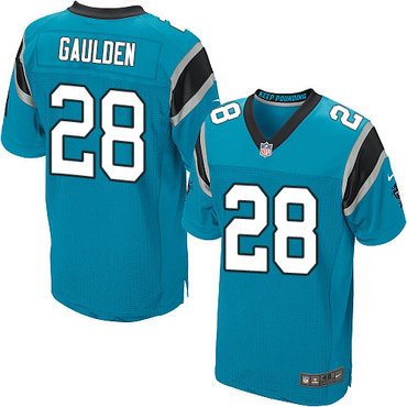 Personalized Panthers #28 Rashaan Gaulden Blue Alternate Men’s Stitched NFL Elite Jersey
