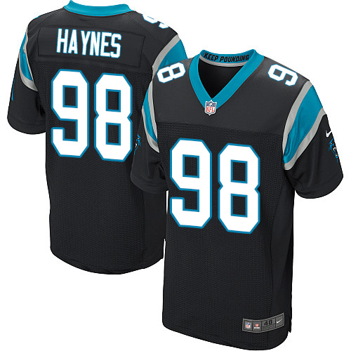 Personalized Panthers #98 Marquis Haynes Black Team Color Men’s Stitched NFL Elite Jersey