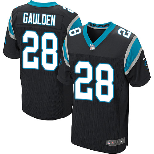 Personalized Panthers #28 Rashaan Gaulden Black Team Color Men’s Stitched NFL Elite Jersey