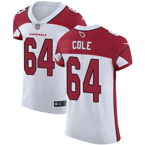 Personalized Cardinals #64 Mason Cole White Men’s Stitched NFL Untouchable Elite Jersey