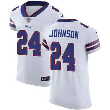 Personalized Bills #24 Taron Johnson White Men’s Stitched NFL Untouchable Elite Jersey