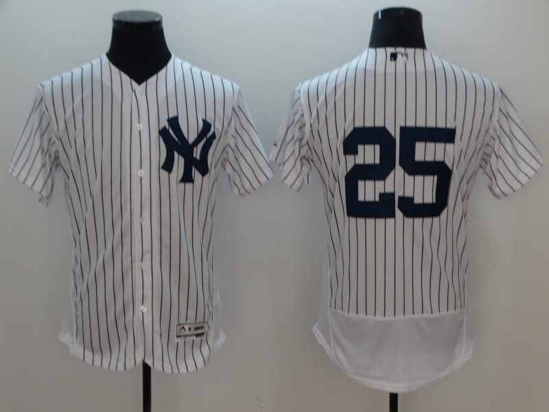 Personalized Yankees 25 Gleyber Torres White Flexbase Player Jersey
