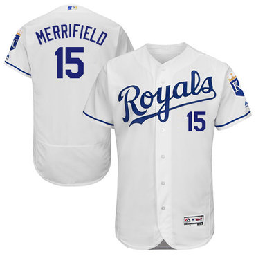 Personalized Royals #15 Whit Merrifield White Flexbase Authentic Collection Stitched Baseball Jersey