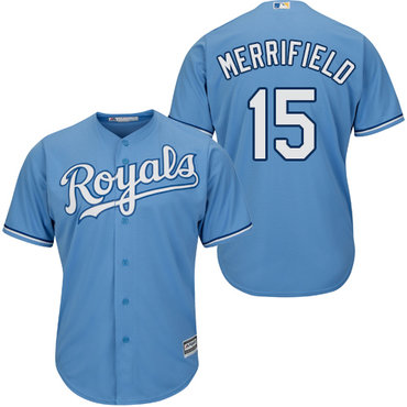 Personalized Royals #15 Whit Merrifield Light Blue New Cool Base Alternate 1 Stitched Baseball Jersey