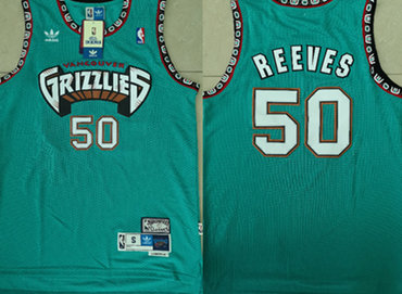 Personalized Grizzlies 50 Bryant Reeves Teal Hardwood Classics Jersey