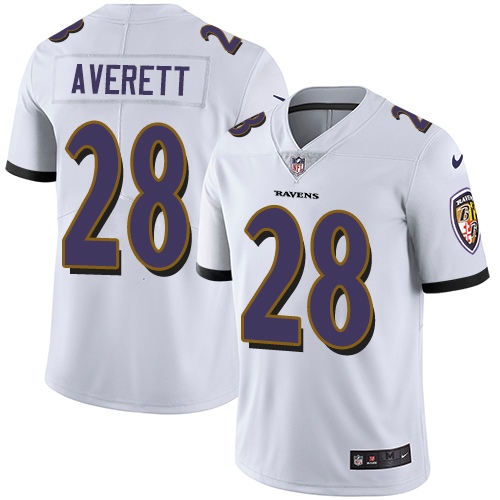 Personalized Ravens #28 Anthony Averett White Men’s Stitched NFL Untouchable Limited Jersey